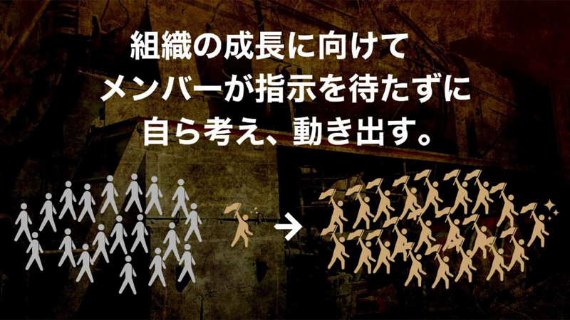組織の成長に向けてメンバーが指示を待たずに、自ら考え、動き出す。