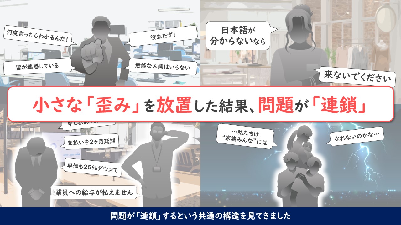 小さな「歪み」を放置した結果、問題が「連鎖」